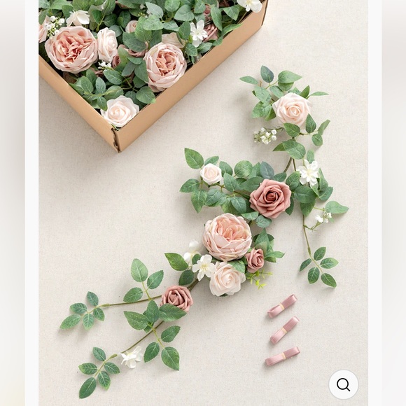 Lings Moments 1.8ft Floral Garland Dusty Rose & Cream - Picture 2 of 3